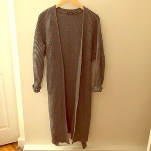American Apparel LONG Heather Grey Cardigan- XS/S